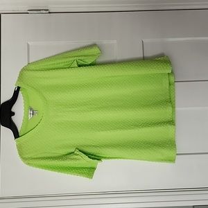 NWT. Christopher & Banks. Bright green short sleeve Top. XL